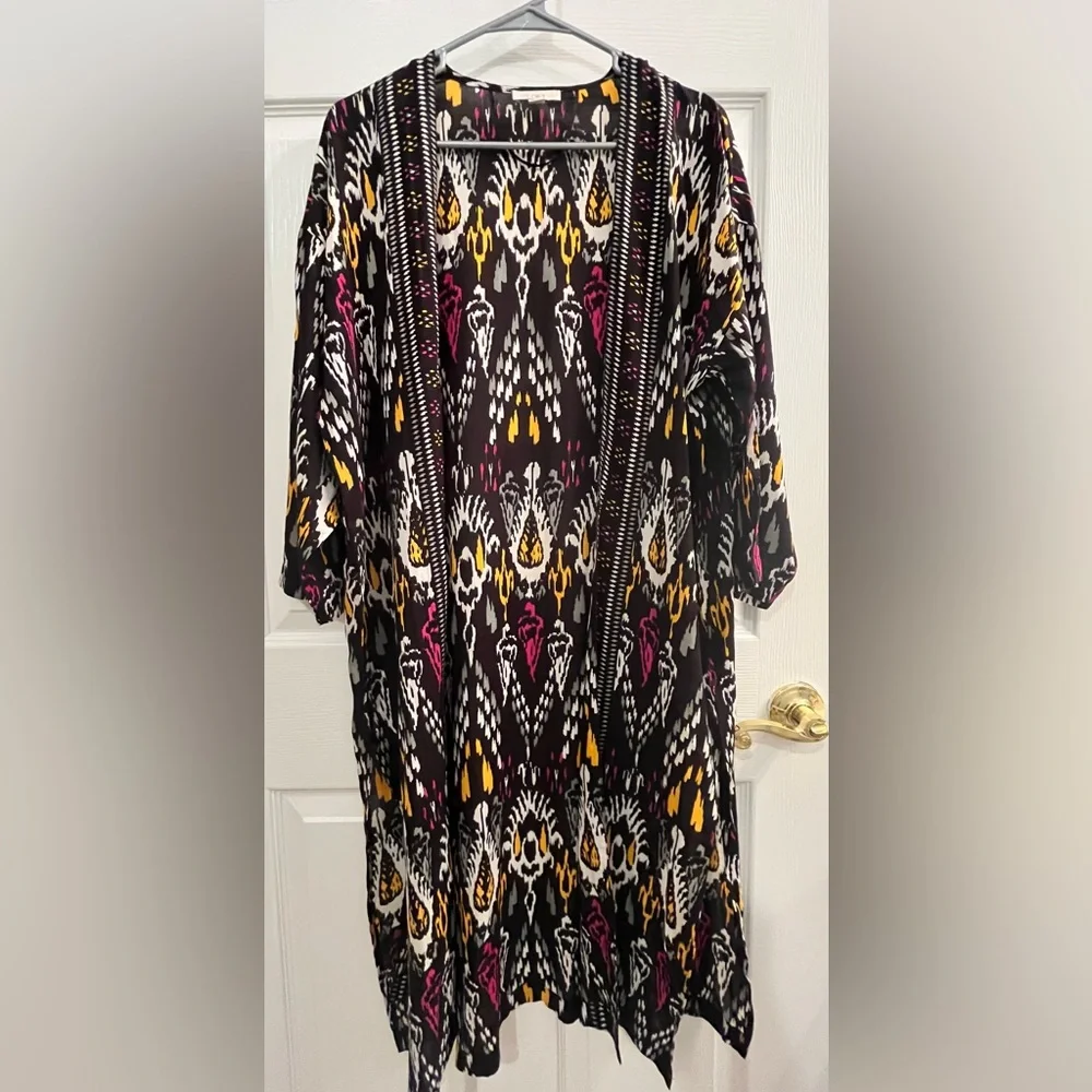 NWOT LOFT Women's Long Line Ikat Print Kimono/ Topper Size XS / Small